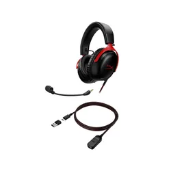 Проводные наушники с микрофоном HyperX Cloud III-черный и красный