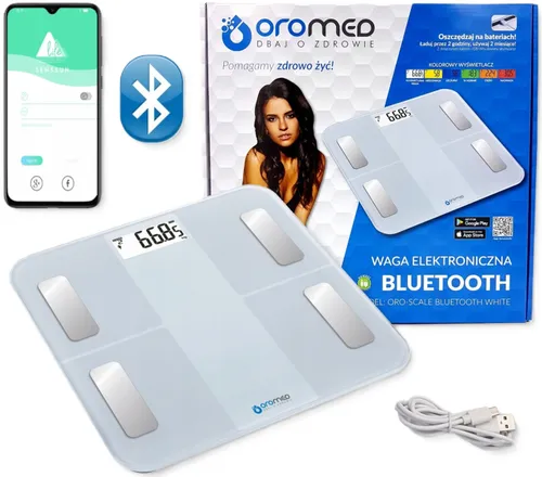 Waga łazienkowa OROMED Oro-Scale Bluetooth Biały