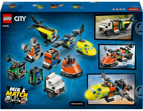 LEGO 60505 City Zestaw z samolotem, ciężarówką serwisową i poduszkowcem