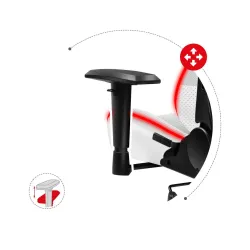 Fotel Huzaro Force 6.2 RGB LED Gamingowy do 130kg Tkanina Biały