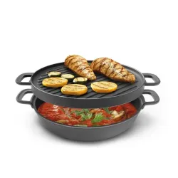 TESCOMA Massive 30 cm - patelnia grillowa żeliwna dwustronna