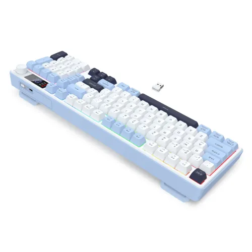 Klawiatura membranowa Redragon Aria K527WBL-PRO Biało-Niebieski