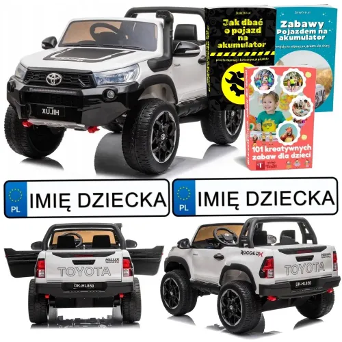 Auto Na Akumulator Dla 2 Dzieci Toyota Hilux 4X4 Pilot Eva Skóra LED Radio MP3
