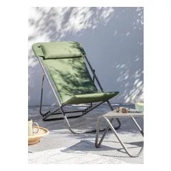 Leżak z zagłówkiem Lafuma Mobilier Maxi Transat Plus BeComfort® - olive green