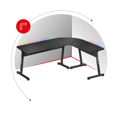 Biurko gamingowe HUZARO Hero 6.0 RGB Czarny