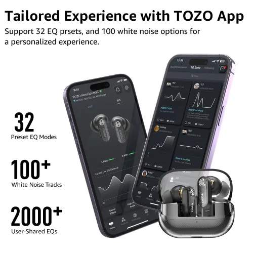 Słuchawki bezprzewodowe Tozo AeroSound3 Dokanałowe Bluetooth 5.4 Różowy