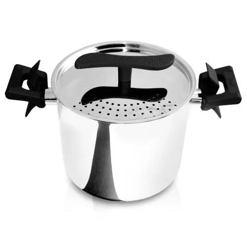 Garnek do gotowania makaronu ze stali nierdzewnej z pokrywką DUSPAGHI 5 l