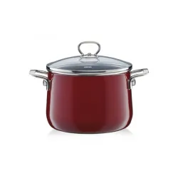 RIESS Nouvelle Rosso 6,5 l - garnek emaliowany z pokrywką