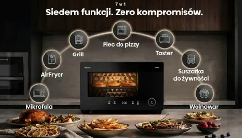 Kuchenka mikrofalowa HISENSE H28SO1 SpeedOven 7w1 Air Fry Grill Pizza Toster Suszarka Wolnowar 41 Auto Programów