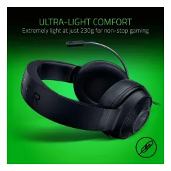 Słuchawki przewodowe z mikrofonem Razer Kraken X Lite Nauszne Czarny