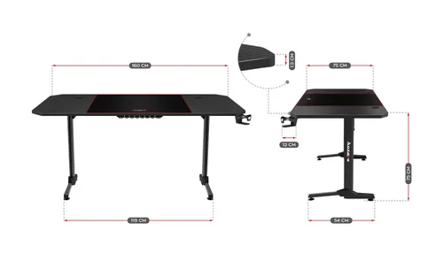 Biurko Huzaro Hero 4.7 160cm Czarny