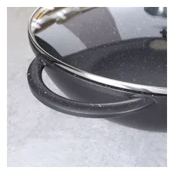 Patelnia wok granitowa ze szklaną pokrywką GRANDE 32 cm