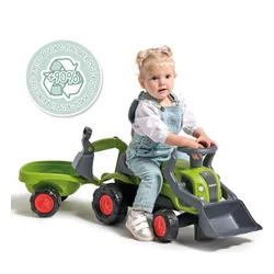 Falk Traktorek Jeździk Baby Claas z Koparką Łyżką i Przyczepą