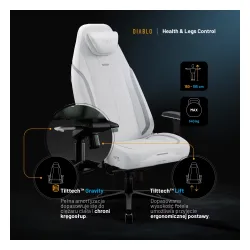 Fotel Diablo Chairs X.Eye Prime, Normal Size, Ghosted White Gamingowy do 140kg Biały