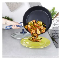 Patelnia diamentowa nieprzywierająca ze szklaną pokrywką DIAMANT 28 cm