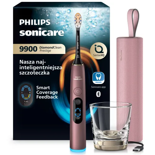 Szczoteczka soniczna PHILIPS Sonicare DiamondClean 9900 Prestige HX9813/95 Różowy