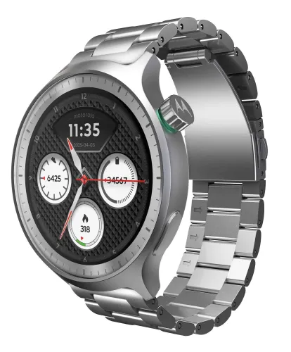 Smartwatch Motorola Moto Watch Funkcje AI 47mm GPS Srebrny