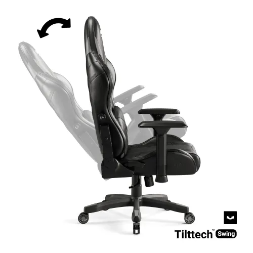 Fotel Diablo Chairs X-Ray 2.0 Normal Size Gamingowy do 136kg Skóra ECO Czarno-szary