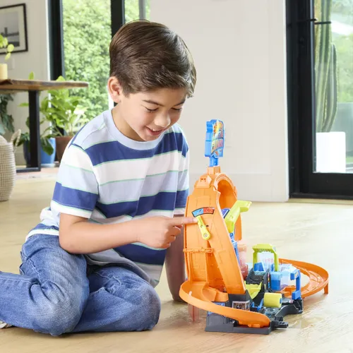 Tor Hot Wheels City Mega Myjna pętla + auto JHL97