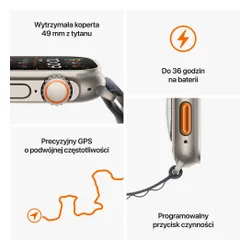 Apple Watch Ultra 2 GPS + Cellular 49mm koperta tytanowa + opaska Ocean (biały) (CPO)