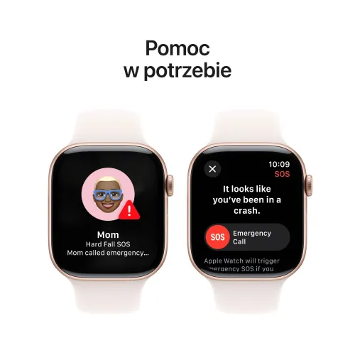 Apple Watch 10 GPS 46mm koperta z aluminium (różowe złoto) + pasek sportowy rozmiar S/M (łagodny róż) (CPO)