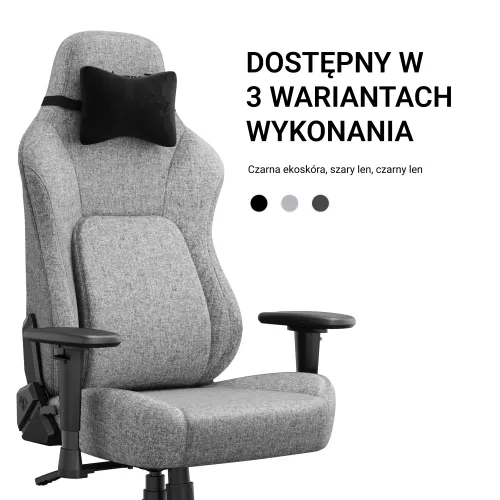 Fotel Anda Seat Phantom 4 L Gray Fabric Gamingowy do 100kg Tkanina Szary