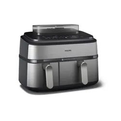 Air Fryer Frytkownica beztłuszczowa PHILIPS Ovi Dual Basket NA555/00 9l z podwójnym koszem gotowanie na parze