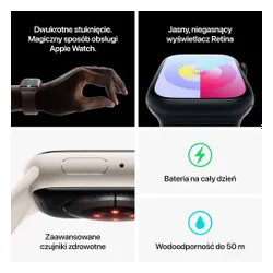 Apple Watch 9 GPS 45mm koperta z aluminium (północ) + pasek sportowy M/L (północ) (CPO)