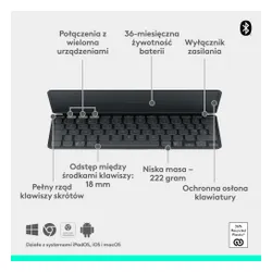 Klawiatura nożycowa Logitech Keys-To-Go 2 Grafitowy