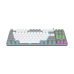 Klawiatura gamingowa Rampage Snug KRGD Red Switch przewodowa mechaniczna podświetlana biało-szara