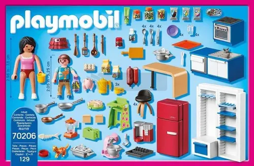 Playmobil Zestaw z figurkami Dollhouse 70206 Rodzinna kuchnia