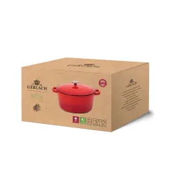 Garnek Gerlach Natur Iron Indukcja Żeliwo 5l Czerwony