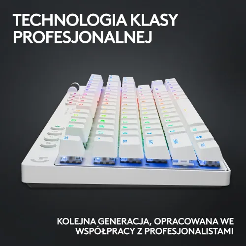 Klawiatura mechaniczna Logitech G Pro X TKL Lightspeed Tactile - GX Brown - biały