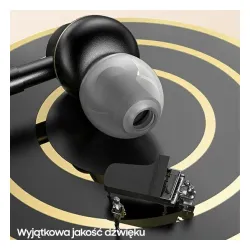 Słuchawki bezprzewodowe USAMS EP-43 Metal USB-C Dokanałowe Mikrofon Czarny