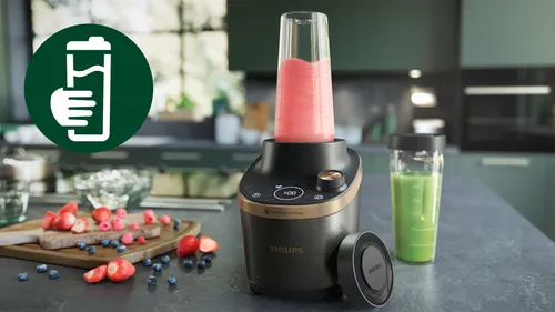 Blender kielichowy PHILIPS Flip&Juice HR3770/10 z modułem sokowirówki + 2 bidony w komplecie