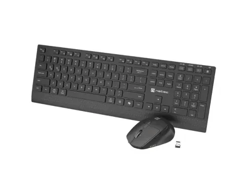 Zestaw klawiatura i mysz Natec Stingray 2 bezprzewodowa czarna