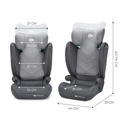 Fotelik samochodowy KINDERKRAFT I-Spark I-Size 2w1 100-150 cm (9-36 kg) Szary