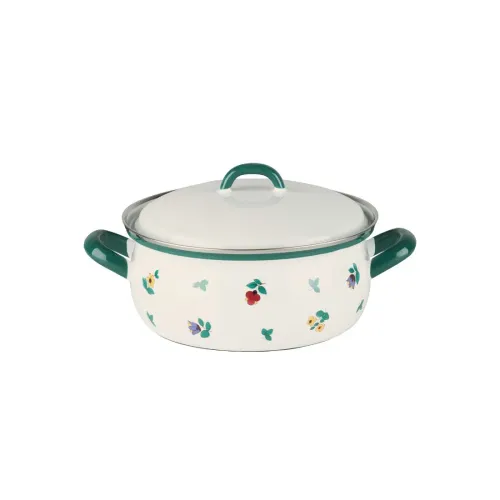 RIESS Country Gmundner Streublumen 1 l - garnek emaliowany z pokrywką