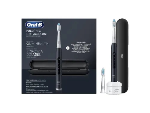 Elektrikli Diş Fırçası Oral-B Pulsonic Slim Luxe 4500 Mat Siyah Seyahat Sürümü