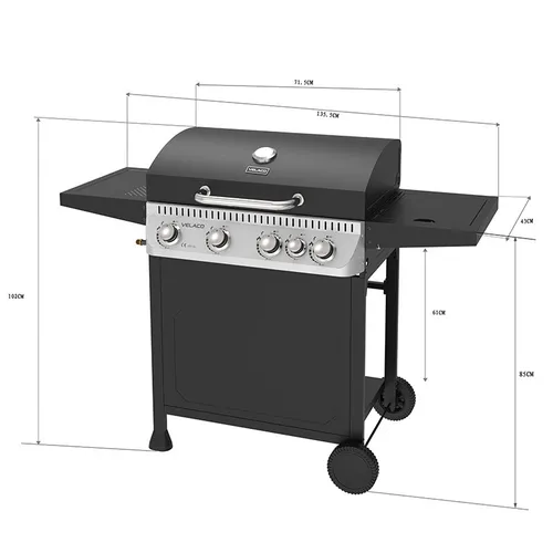 Grill Gazowy VELACO APOLLO-C Czarny