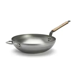 DE BUYER Mineral B Bois 32 cm - patelnia / wok ze stali węglowej