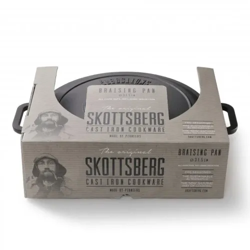 SKOTTSBERG Cast Iron 31,5 cm - patelnia żeliwna na ognisko nieprzywierająca z pokrywką