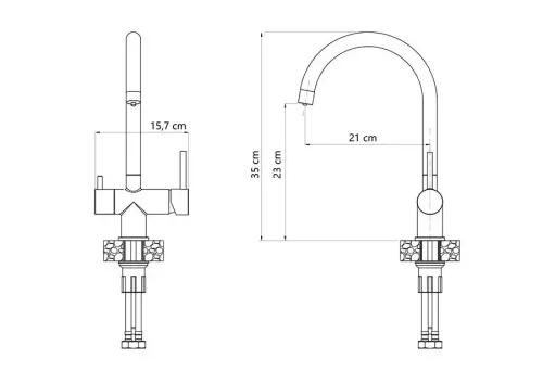 Bateria Quadron Caren 3623512PVDG1 Złoty Stal szlachetna