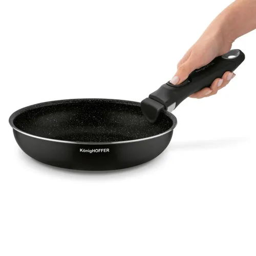 Komplet patelni z odpinaną rączką Konighoffer Spinel Black 20 cm 24 cm 28 cm bez indukcji