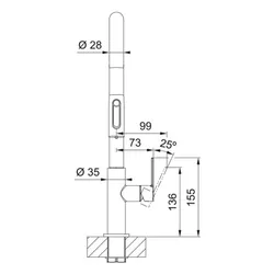 Bateria FRANKE Maris Slim Clear Water 120.0730.870 Chrom