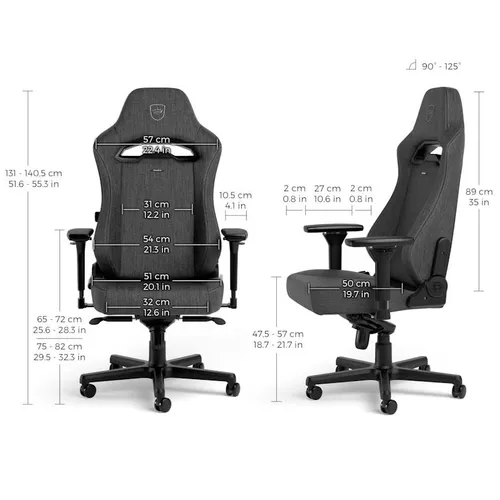 Fotel Noblechairs HERO ST TX Anthracite Gamingowy do 150kg Tkanina Antracyt