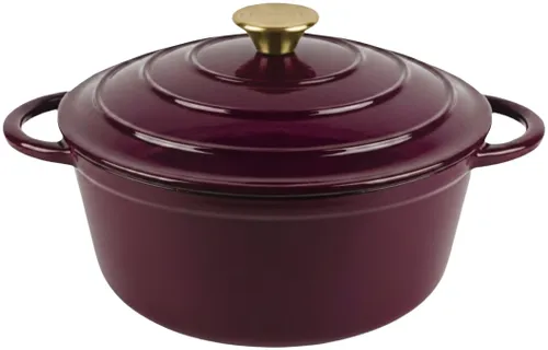 Garnek żeliwny HAGE DQ26 5L Bakłażanowy