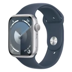 Apple Watch 9 GPS 45mm koperta z aluminium (srebrny) + pasek sportowy S/M (sztormowy błękit) (CPO)