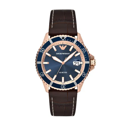 Emporio Armani Diver Saati Ar11556 Donanma / Kahverengi