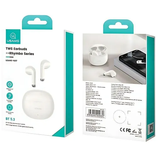 Słuchawki bezprzewodowe USAMS Rhymbo TWS Douszne Bluetooth 5.3 Beżowy